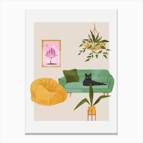 Illustration Of A Living Room Canvas Print