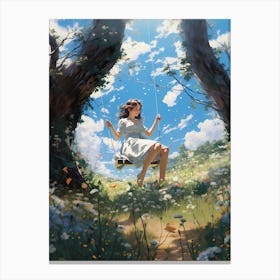 Girl on a Swing Canvas Print