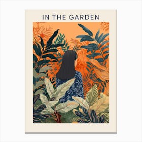 In The Garden Poster Orange 4 Canvas Print