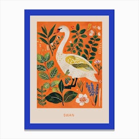 Spring Birds Poster Swan 2 Canvas Print