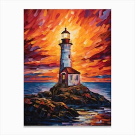 Lighthouse At Sunset Canvas Print