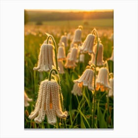 Lily Of The Valley Knitted In Crochet 4 Canvas Print