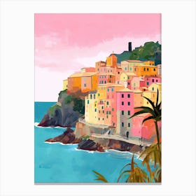 Cinqueterre Italy Travel Housewarming Painting Canvas Print