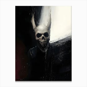 Dark Gothic Demon Skull Canvas Print