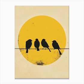 Birds On A Wire 4 Canvas Print
