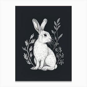Holland Lop Rabbit Minimalist Illustration 1 Canvas Print