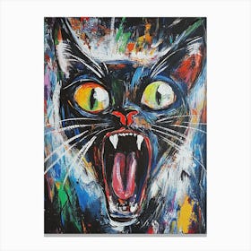 Fantastic Screaming Cat 4 Canvas Print