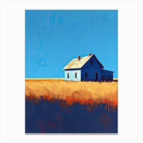 White House In The Prairie, Minimalism Canvas Print