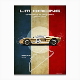 Lm Racing Ford GT40 Gold Canvas Print