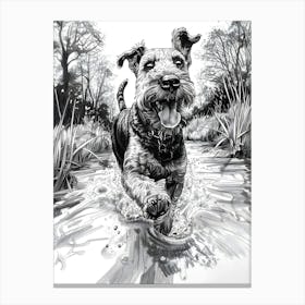 Airedale Terrier Loving Life Canvas Print