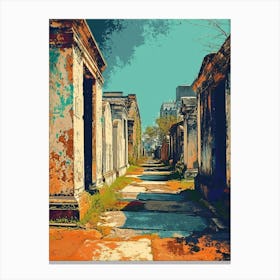 St Louis Cemetery No 1 Vintage Poster 2 Canvas Print