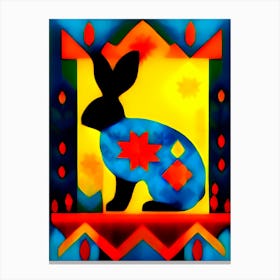 Rabbit In bold colors, 1460 Canvas Print