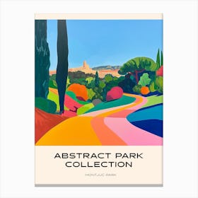 Abstract Park Collection Poster Montjuc Park Barcelona 4 Canvas Print