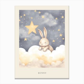 Sleeping Baby Bunny 7 Nursery Poster Canvas Print