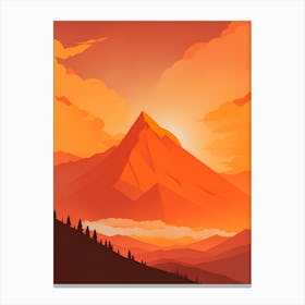 Misty Mountains Vertical Composition In Orange Tone 92 Canvas Print