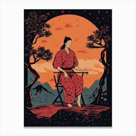 Samurai Illustration 11 Canvas Print