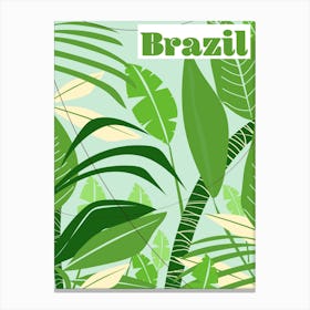 Tropical Leaves Brazil travel poster Canvas Print