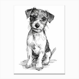 Parson Russell Terrier Dog Line Sketch  1 Canvas Print