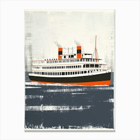 Steamboat Natchez Retro Lithograph 4 Canvas Print
