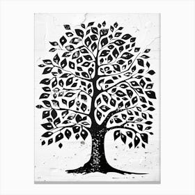 Elm Tree Simple Geometric Nature Stencil 2 1 Canvas Print