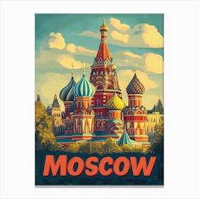 Aihrgdesign A Vintage Travel Poster Of Moscow Featuring The I A7e1e3d2 1eeb 42a9 9c3d E9ed6b77954b 0 Canvas Print