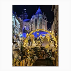Christmas Market In France Canvas Print