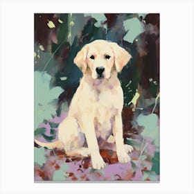 A Golden Retriever Dog Painting, Impressionist 3 Canvas Print
