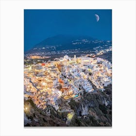 Oia At Night Canvas Print