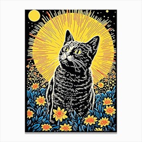 Galactic Clawstronauts, Psychedelic Cats series Canvas Print