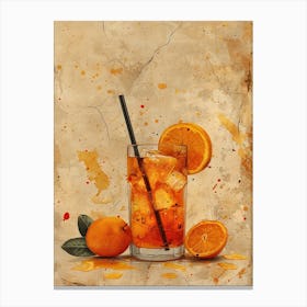 Orange Drink With A Straw Canvas Print