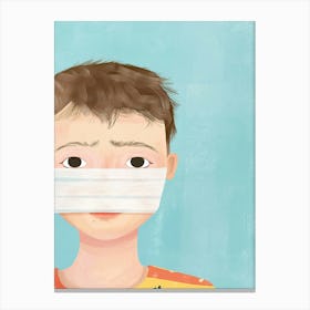 Boy With A Bandage On His Face Canvas Print