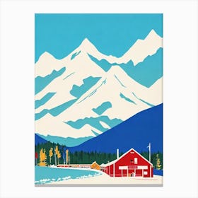 Mont Sainte Anne, Canada Midcentury Vintage Skiing Poster Canvas Print