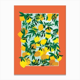 bright Orange Lemons Canvas Print