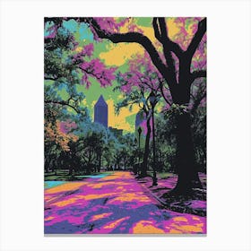 City Park Retro Pop Art 4 Canvas Print