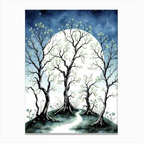 Moonlit Trees Canvas Print