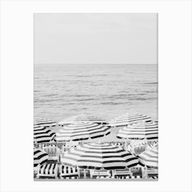 French Riviera Black And White Canvas Print