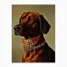 Rhodesian Ridgeback Renaissance Portrait Oil Painting Canvas Print