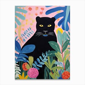 Black Panther In The Jungle, Matisse Inspired Canvas Print