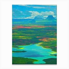 Canaima National Park Venezuela Blue Oil Painting 1  Canvas Print