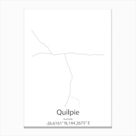 Quilpie,Australia Minimalist Map Canvas Print