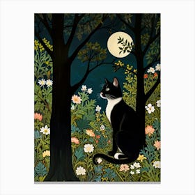 William Morris Cat In The Forest 27 Canvas Print