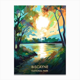 Biscayne National Park Travel Poster Illustration Style 4 Canvas Print