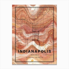 Indianapolis Map Canvas Print