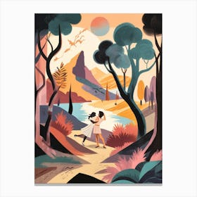 Boy And A Girl In The Forest Canvas Print