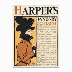 Harper's January, Edward Penfield 1 Canvas Print