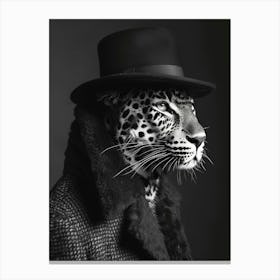 Leopard with a Hat Canvas Print