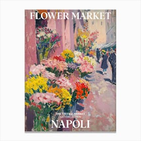 Vintage Flower Market Painting Napoli 4 Canvas Print