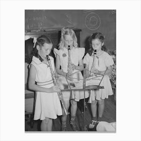Schoolgirls Give A Musical Number At The 4 H Club Spring Fair, Adrian, Oregon By Russell Lee Canvas Print