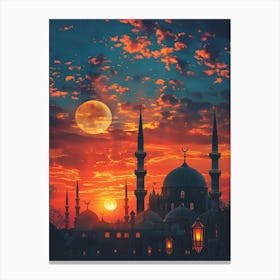 Sunset In Istanbul Canvas Print