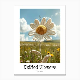 Knitted Flowers Daisies 5 Canvas Print